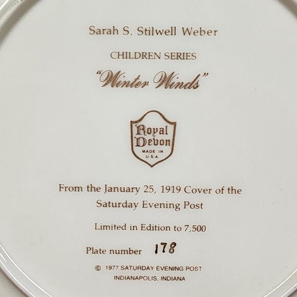 Vintage Royal Devon Collectible Plate "Winter Winds" - Picture 3 of 8